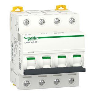 Автоматичний вимикач iC60N 4P 0,5A C Schneider Electric (A9F74470) A9F74470 фото
