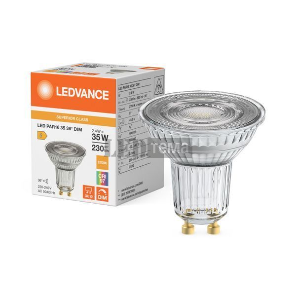 LED PAR16 35 36&deg; DIM S 2,4W 927 GU10 Світлодіодна лампа димована Ledvance (4099854456633) 4099854456633 фото