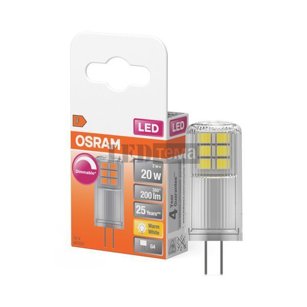 LED PIN 20 320&deg; DIM 2W 827 12V CL G4 Низковольтная светодиодная лампа диммируемая Osram (4058075431904) 4058075431904 фото