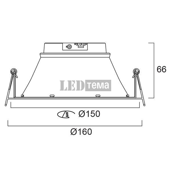 Nexo 150 IP54 1500-2350LM 3CCT DALI 20W Светильник врезной круглый управляемый Sylvania (0030368) 0030368 фото