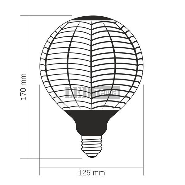 Filament G125 E27 6W 250лм 1800K AC220-240В 360&deg; світлодіодна лампа філаментна VIDEX (VL-DG125BN) VL-DG125BN фото