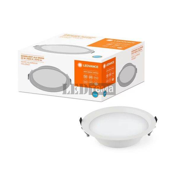 DL ALU DN 200 25 W 6500 K IP44/IP20 WT Ledvance (4058075091535) Светодиодный светильник Downlight с алюминиевым корпусом 4058075091535 фото