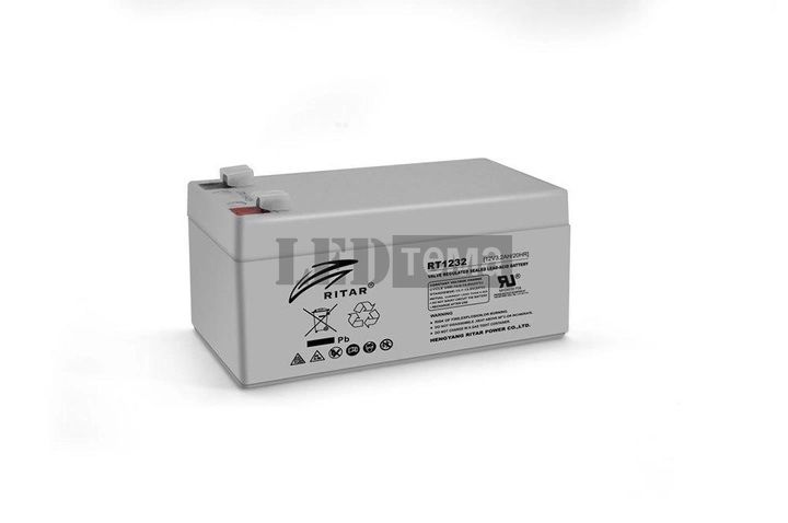 Акумуляторна батарея AGM RITAR RT1232, Gray Case, 12V 3.2Ah (133 х 67х 59 (63) мм) Q10 RT1232 фото