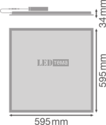PL COMP 600 V 830 840 U19 PS 30-35W 3000/4000К Світильник панель CCT перем. потуж. IP40/IP20 LEDVANCE (4099854206535) 4099854206535 фото