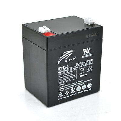 Аккумуляторная батарея AGM RITAR RT1245B, Black Case, 12V 4.5Ah ( 90 х 70 х 101 (107) ) Q10 RT1245B фото