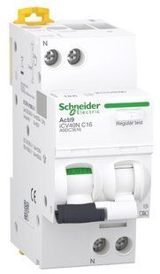 Диференційний автоматичний вимикач iCV40N 1P+N, 16A, крива C, 30мA, тип А, Schneider Electric (A9DC3616) A9DC3616 фото