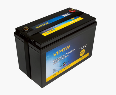 Акумуляторна батарея Vipow LiFePO4 12,8V 100Ah з вбудованою ВМS платою 80A LiFePO4128-100/80 фото