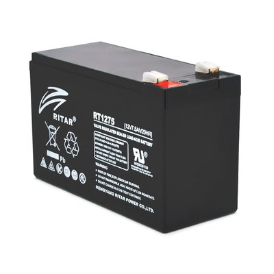 Аккумуляторная батарея AGM RITAR RT1275B, Black Case, 12V 7.5Ah ( 151 х 65 х 94 (100) ) Q10 RT1275B фото