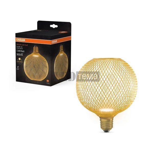 LED FLAT G125 GOLD 3,5W/827 230V FR E27 4X1 OSRAM Светодиодная лампа декоративная (4058075840089) 4058075840089 фото