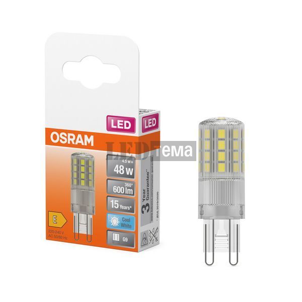 LED PIN 48 320&deg; 4.5W 840 Clear G9 лампа світлодіодна OSRAM (4058075432482) 4058075432482 фото
