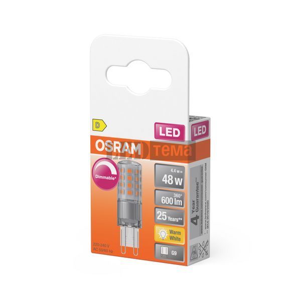 LED PIN50 320&deg; DIM 4,4W 827 CL G9 Светодиодная лампа капсульная диммируемая Osram (4099854247583) 4099854247583 фото