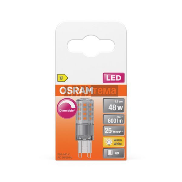 LED PIN50 320&deg; DIM 4,4W 827 CL G9 Светодиодная лампа капсульная диммируемая Osram (4099854247583) 4099854247583 фото