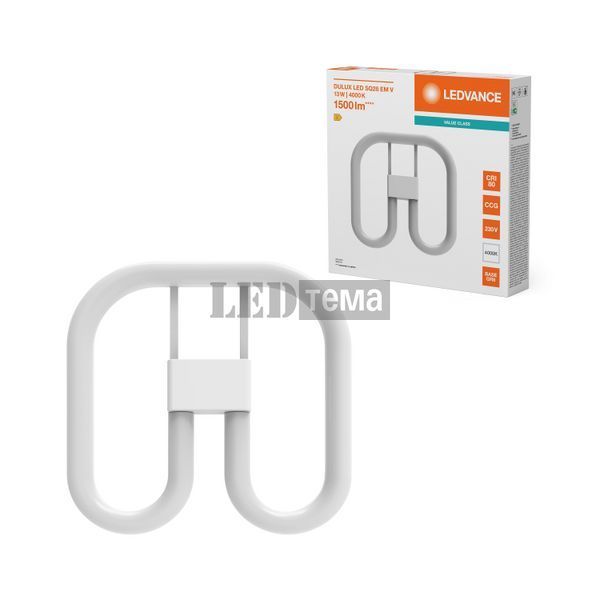 DULUX LED SQ28 EM V 13W 840 GR8 компактна світлодіодна лампа LEDVANCE (4099854501753) 4099854501753 фото