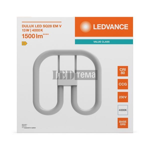 DULUX LED SQ28 EM V 13W 840 GR8 компактна світлодіодна лампа LEDVANCE (4099854501753) 4099854501753 фото
