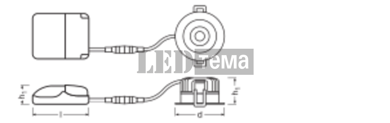 SP FP FIX P 940 PS DIM IP65/IP20 WT 4-6-8W 4000К Точковий світильник TRIAC DIM перем. потуж. LEDVANCE (4058075799769) 4058075799769 фото