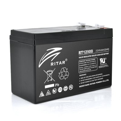 Аккумуляторная батарея AGM RITAR RT1290B, Black Case, 12V 9.0Ah ( 151 х 65 х 94 (100) ) Q10 RT1290B фото