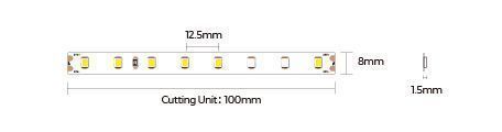 LED стрічка 80-2835-24V-IP20 6.6W 1010Lm 3000K 5м COLORS (D880-24V-8mm-WW) D880-24V-8mm-WW фото