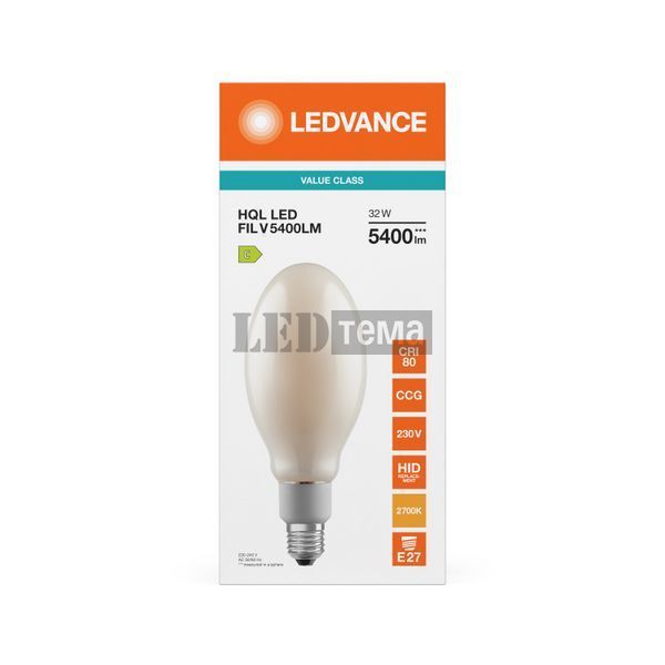 HQL LED FIL V 5400LM 32W 827 E27 светодиодная лампа для промышленных и уличных светильников LEDVANCE (4099854853340) 4099854853340 фото