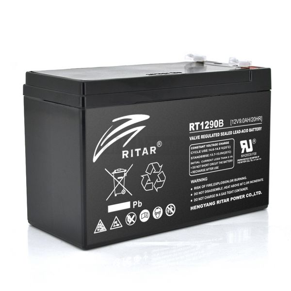 Акумуляторна батарея AGM RITAR RT1290B, Black Case, 12V 9.0Ah ( 151 х 65 х 94 (100) ) Q10 RT1290B фото