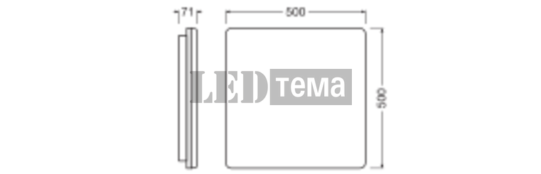 SF FLAT SQ DA 500 P 83040 27W 3000/4000К Накладний світильник DALI-2 DIM CCT IP54 LEDVANCE (4099854292798) 4099854292798 фото