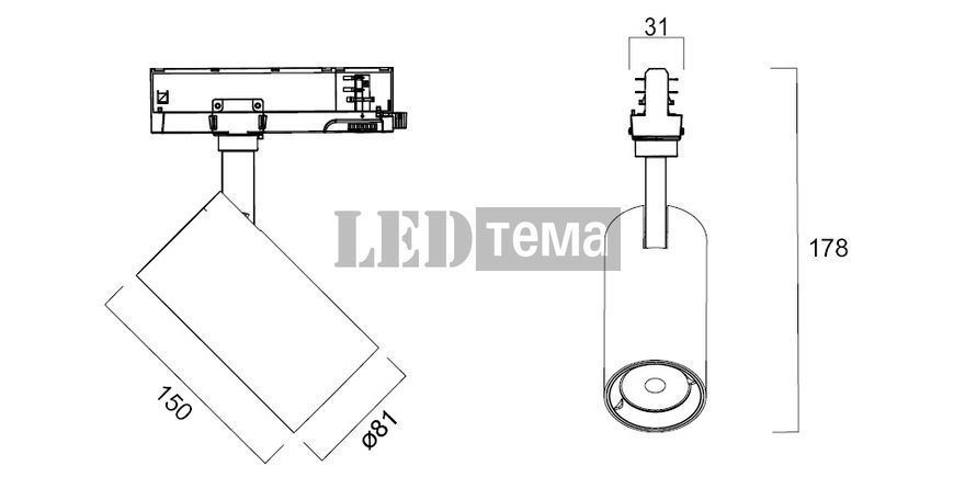Pixo Medium 31W 3680LM 940 NB MB WB WHITE CRI90 24&deg;-36&deg;-54&deg; трековый светильник трехфазный белый с дополнительными линзами Sylvania (0004548) 0004548 фото