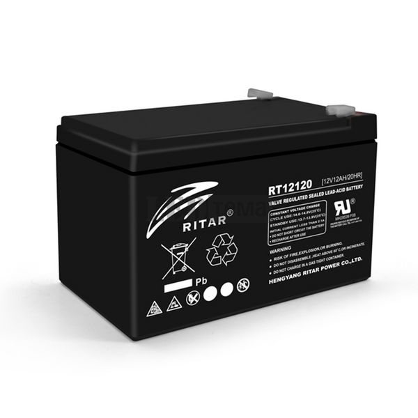 Акумуляторна батарея AGM RITAR RT12120B, Black Case, 12V 12.0Ah (151х98х 95 (101) ) Q4 RT12120B фото