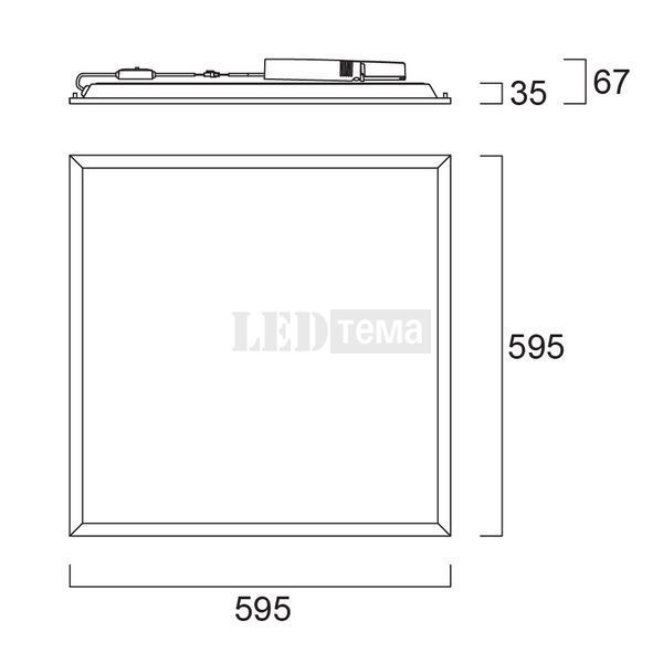 START Panel 600x600 3000-4700lm 830/840 MP 33W Светильник панель с переключателем мощности Sylvania (0048093) 0048093 фото