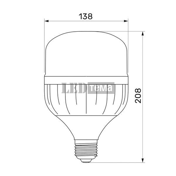 A138 E27 50W 5400лм 6500K AC175-250В 220&deg; светодиодная лампа TITANUM (TL-HA138-50276) TL-HA138-50276 фото