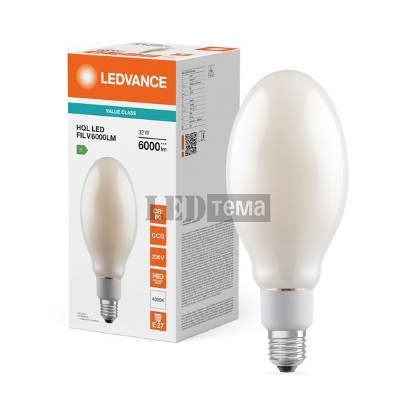 HQL LED FIL V 6000LM 32W 840 E27 светодиодная лампа для промышленных и уличных светильников LEDVANCE (4099854853388) 4099854853388 фото
