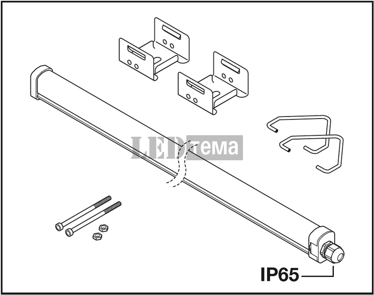 DP SLIM 600 V ML 865 IP65 9-14W 6500К Пылевлагозащищённый светильник перекл. мощ. LEDVANCE (4099854720215) 4099854720215 фото