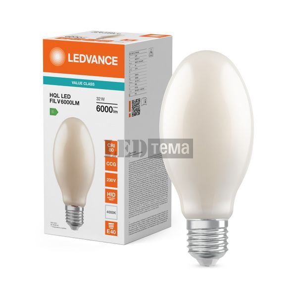 HQL LED FIL V 6000LM 32W 840 E40 світлодіодна лампа для промислових і вуличних світильників LEDVANCE (4099854853401) 4099854853401 фото