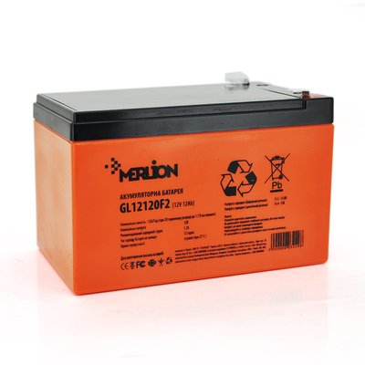 Аккумуляторная батарея MERLION GL12120F2 12 V 12 Ah (150 x 98 x 95 (100)) Orange Q6 GL12120F2 GEL фото