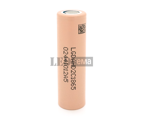 Акумулятор 18650 Li-Ion LG LGDAHD2C1865, 2100mAh, 25A, 4.2/3.7/2.5V, BEIGE, PVC BOX, 2 шт в упаковці, ціна за 1 шт (LGDAHD2C1865) LGDAHD2C1865 фото