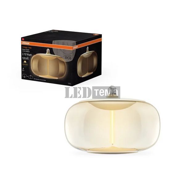 VINTAGE 1906 BIG ELIPSE 12 FILAMENT MAGNETIC 2.5W/827 AMBER E27 4X1 OSRAM Светодиодная лампа филаментная декоративная (4099854173806) 4099854173806 фото