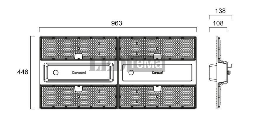 ROCKS 226W IP65 40KLM 840 WIDE DALI EM Concord Світильник для високих стель керований з аварійним блоком живлення (2825466) 2825466 фото