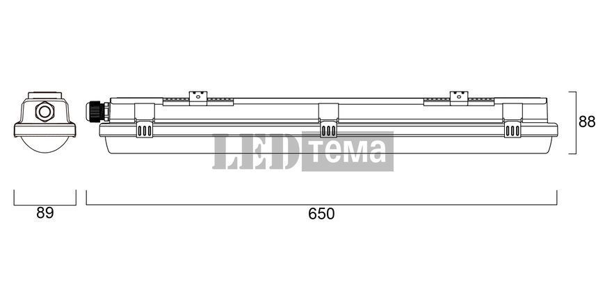 Resisto 600 IP66 1400-2600LM 840 15W Світильник лінійний вологозахищений з перемикачем потужності Sylvania (0010442) 0010442 фото