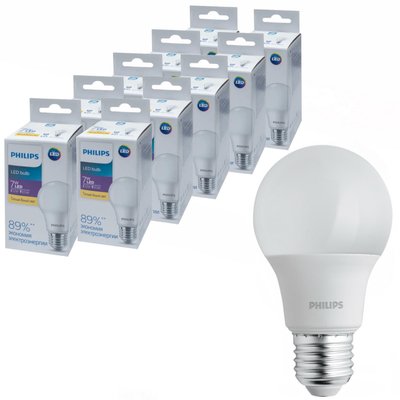 Philips Ecohome LED Bulb 7W E27 3000K RCA Led лампа комплект 10шт (929002298967X)  929002298967Х фото