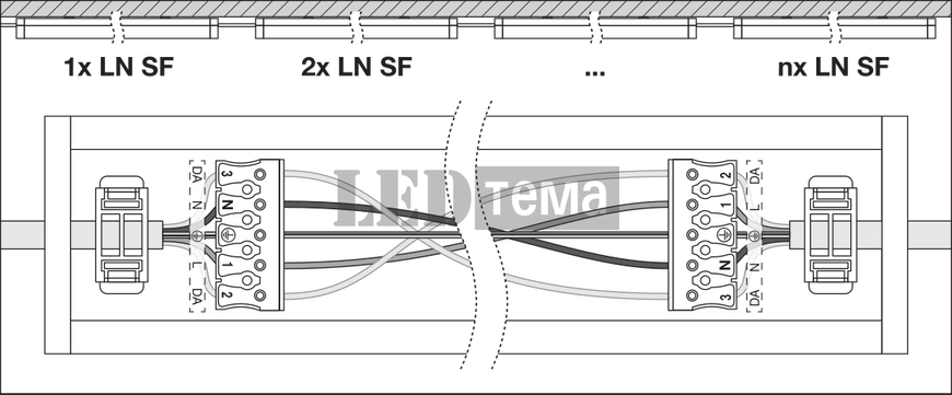 LN SF IP44 1500 P 840 WT 45W 4000К Лінійний світильник LEDVANCE (4058075733138) 4058075733138 фото