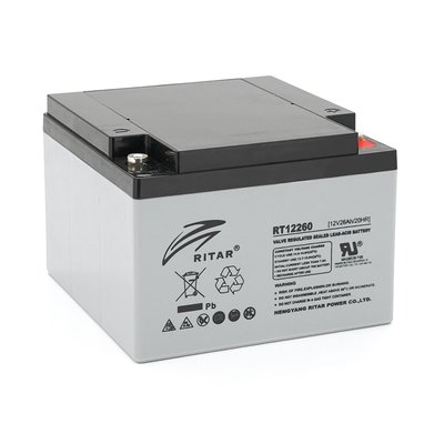 Акумуляторна батарея AGM RITAR RT12260, Gray Case, 12V 26.0Ah (166 х 178 х125 ) Q1 RT12260 фото