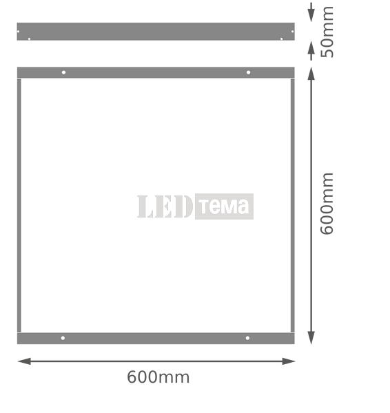 PANEL LOUVER SURF KIT 600 BK Аксессуар для светильника LEDVANCE (4099854155406) 4099854155406 фото