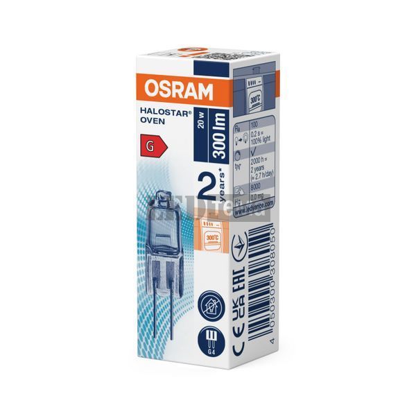64428 OVEN 20W 12V G4 20X1 галогенна лампа для духовки OSRAM (4050300308050) 4050300308050 фото