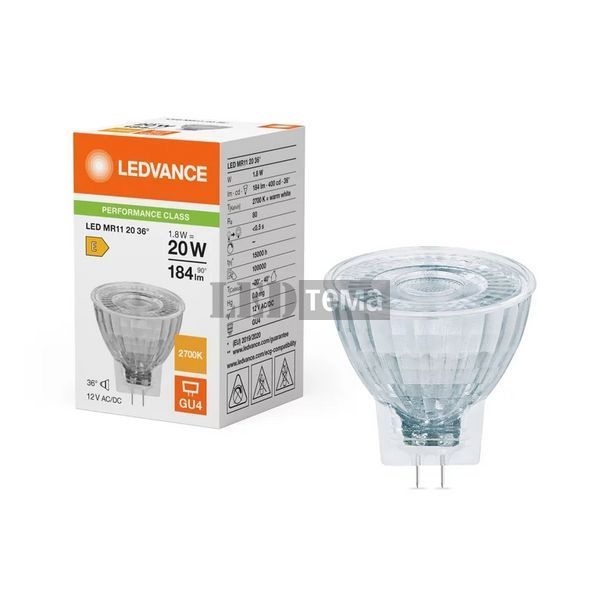 LED MR11 20 36 1,8W/827 12V GU4 10X1 LEDV Світлодіодна лампа низьковольтна (4099854235320) 4099854235320 фото