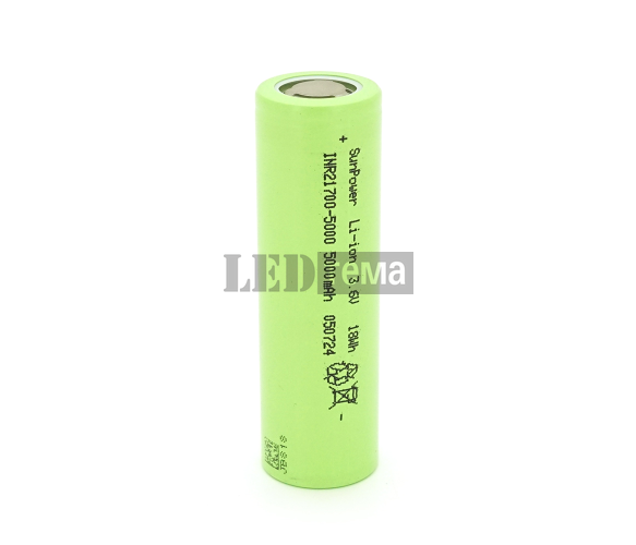 Аккумулятор 21700 Li-Ion SUNPOWER 5000mAh, 20A, 4.2/3.6/2.5V, Gray (21700SUNPOWER) 21700SUNPOWER фото
