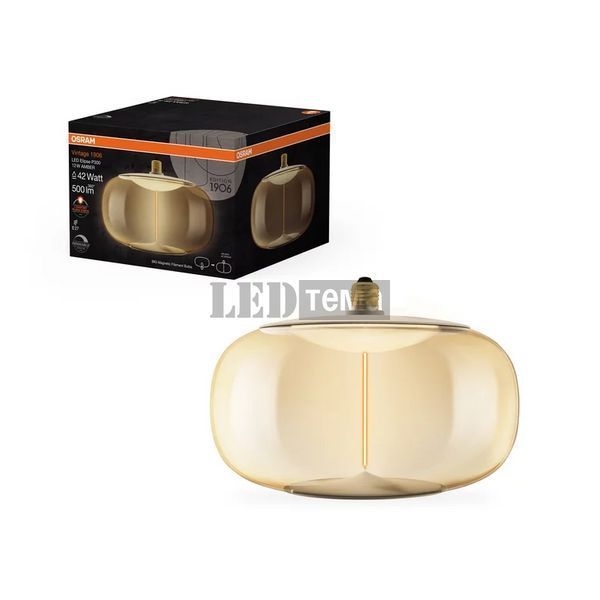 VINTAGE 1906 BIG ELIPSE 42 MAGNETIC DIM 12W/818 AMBER E27 4X1 OSRAM Светодиодная лампа филаментная декоративная диммируемая (4058075836242) 4058075836242 фото