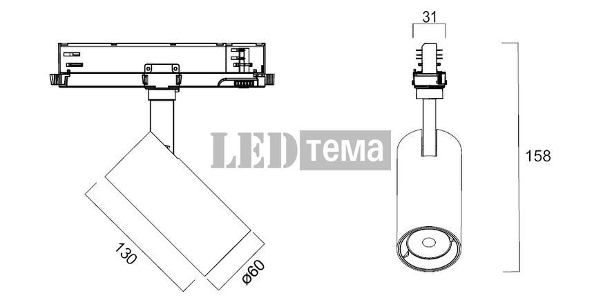 Pixo Small 14W 1650LM 930 NB MB WB DALI BLACK CRI90 24&deg;-36&deg;-54&deg; трековый светильник управляемый трехфазный черный с дополнительными линзами Sylvania (0004557) 0004557 фото
