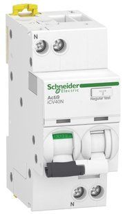 Диференційний автоматичний вимикач iCV40N 1P+N, 20A, крива C, 30мA, тип A-SI, Schneider Electric (A9DF3620) A9DF3620 фото