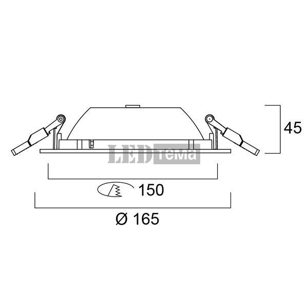 START Downlight 150 IP54 1250Lm 840 DALI 12W Світильник круглий врізний керований Sylvania (0030333) 0030333 фото