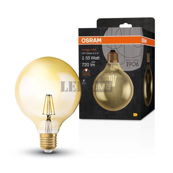 Vintage 1906 Globe 52 Filament 6,5W 824 Gold E27 Светодиодная лампа Osram (4058075809406) 4058075809406 фото