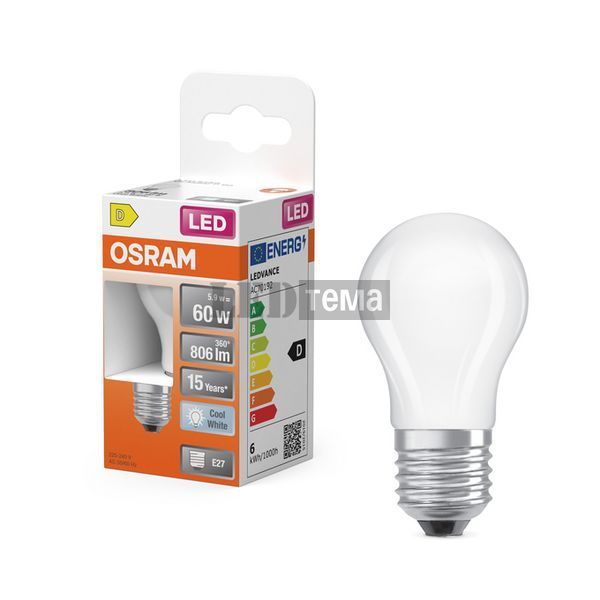 LED Star Classic P 60 Filament 5.9W 840 Frosted E27 лампа светодиодная OSRAM (4099854115554) 4099854115554 фото