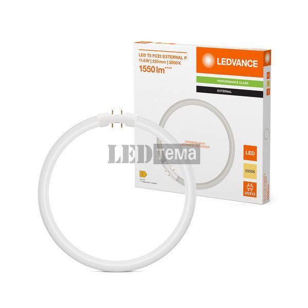 LED T5 FC 22 EXTERNAL 11.6W 830 2GX13 лампа світлодіодна димована LEDVANCE (4099854300806) 4099854300806 фото